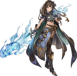 news-generations:Shibuya Rin, Shimamura Uzuki, and “Brynhildr” as seen in the Granblue Fantasy event, “Cinderella Fantasy ~The Story of the Girls’ Adventure~”