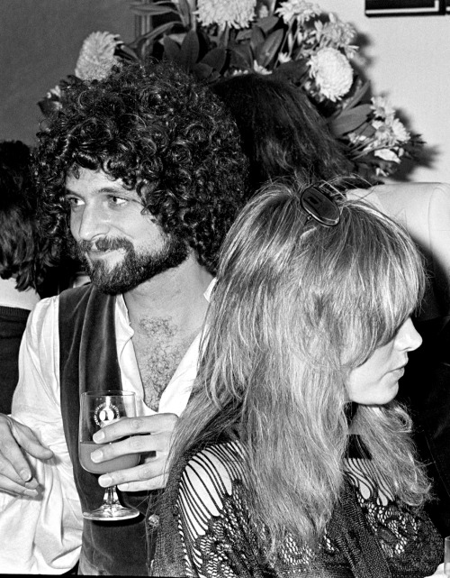 Stevie and Lindsey photographed at an industry party in London - 1976.