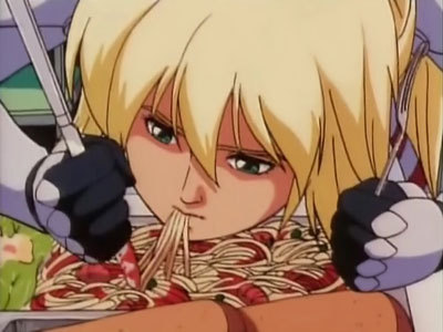 Eating hte spagetti my mom mdae.