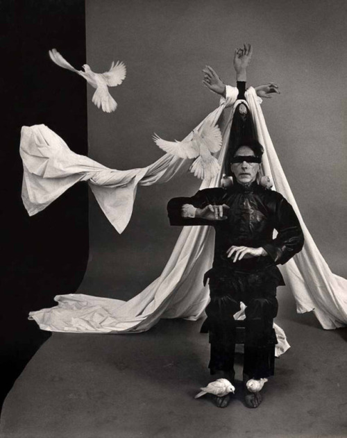 regardintemporel:   Philippe Halsman - Jean Cocteau, « The Blind Poet believes that he is the Emperor of China »  