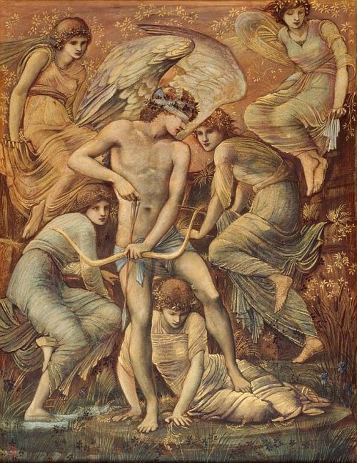 thelongvictorian:Cupid’s Hunting Fields by Edward Burne-Jones (1833-1898). Cupid: the god of desire,