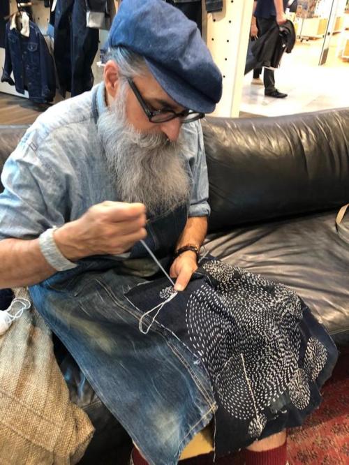 Gerold Brenner doing boro stitching