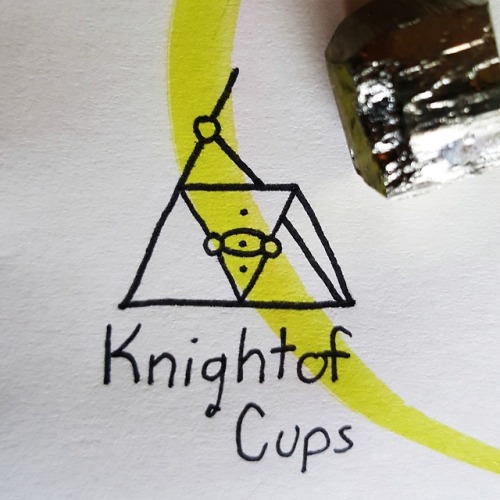 Day 107: April 17, 2018 Minor arcana: Knight of Cups, featuring iron pyrite (shiny like water? Idk).