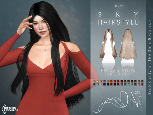 emilyccfinds: Sky Hairstyle by DarkNighTtCreated for: The Sims 4 Sky Hairstyle is a long, stylish ha