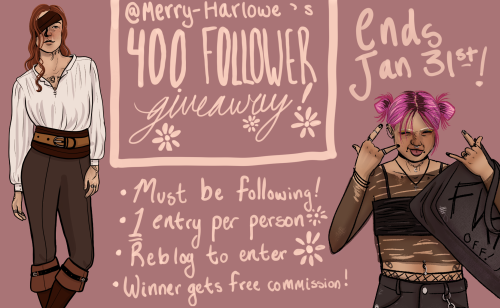 merry-harlowe:I’m doing giveaway! It’s going until January 31st, with one winner. The pr
