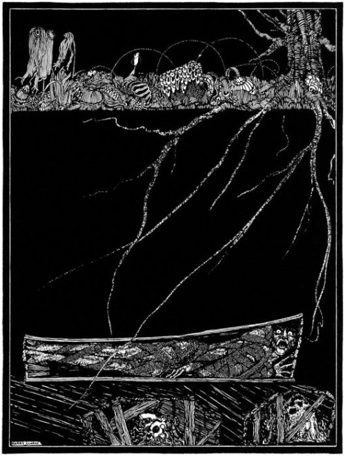 “The Premature Burial” - one of Harry Clarke&rsquo;s Illustrations for Poe&rsquo