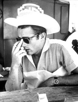 pierppasolini:  James Dean photographed by Sid Avery on the set of Giant, 1955. 