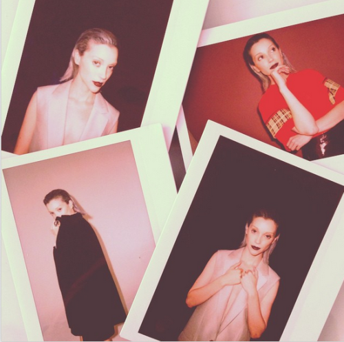 brightclear-deactivated20141218:  @lucyg_makeup: Having an iphone purge, found this forgotten treasure! Behind the scenes #StVincent #Polaroids with lovely Annie @st_vincent  