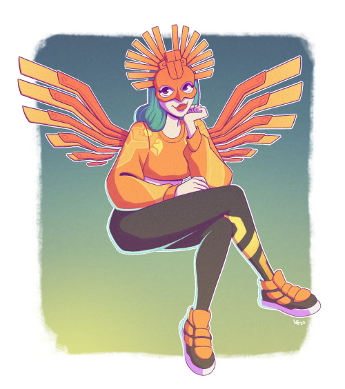  Sunbird ♥I felt strongly like drawing one of my favorite female skins from Fortnite. I just love he