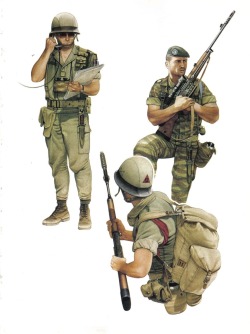 georgy-konstantinovich-zhukov:  2nd REP, Operation Leopard, and the Battle of Kolwezi, May 1978 Left to right: Capitaine, 1st Compagnie; Grenadier-voltigeur, 2nd Compagnie; Tireur d’elite, 4th Compagnie. His sniper rifle is the FR F1, a remanufactured