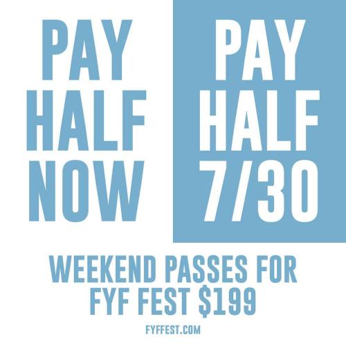Purchase your weekend passes to FYF by Thursday June 30th to take advantage of our payment plan