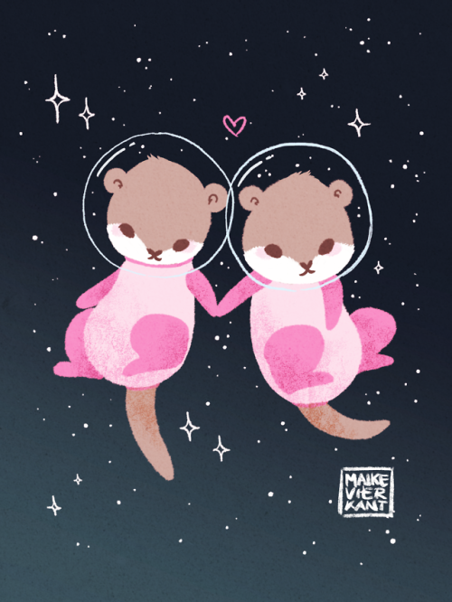 I updated the Space Otters a little bit and made them available on Redbubble :) Or have a look 