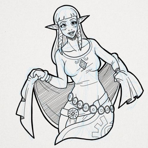 Zelda from the Legend of Zelda: Skyward Sword. . . . #jamesartville #zelda #zeldafanart #sketch #dra