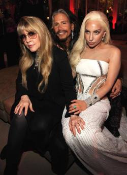 Music makers (Stevie Nicks, Steven Tyler and Lady Gaga at the Vanity Fair after-Oscars party)