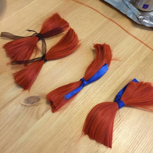 Wig making is a long process, but so fun #bjd #wigmaking #crafting #dollwig