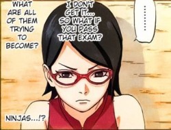 her-name-is-sakura-uchiha: From not caring about becoming a ninja to wanting to become hokage.Naruto Gaiden ch 1-10Sarada-chan has come a long way. So proud of our baby