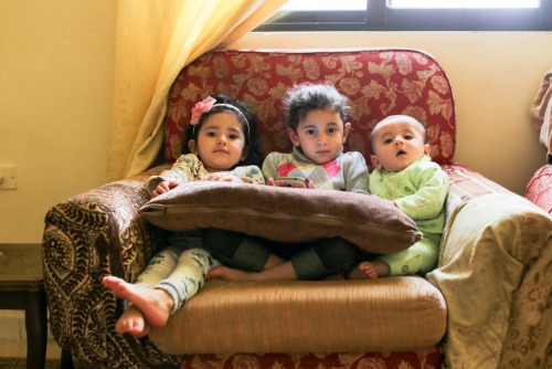 humansofnewyork:  (3/3) “They are too young now, but one day I will tell them about Syria.  They are already asking questions.  The oldest one overhears us talking on the phone to our family back in Syria.  She asks us: ‘If our aunt is hungry, why