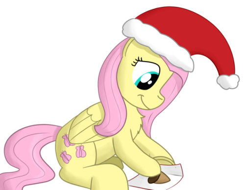 hoofclid:Bonus Christmassy Fluttershy wrapping porn pictures