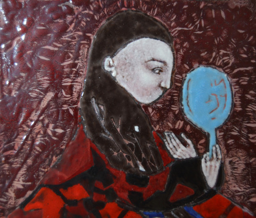 ″L’altrui”Smalto a fuoco su rame12 x 20 cm Aprile 2016&ldquo;Of the other