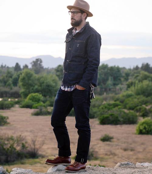 outlinedcloth:Just another denim Monday #denimondenim #denim #menswear@yellow108 Luke Fedora @lc