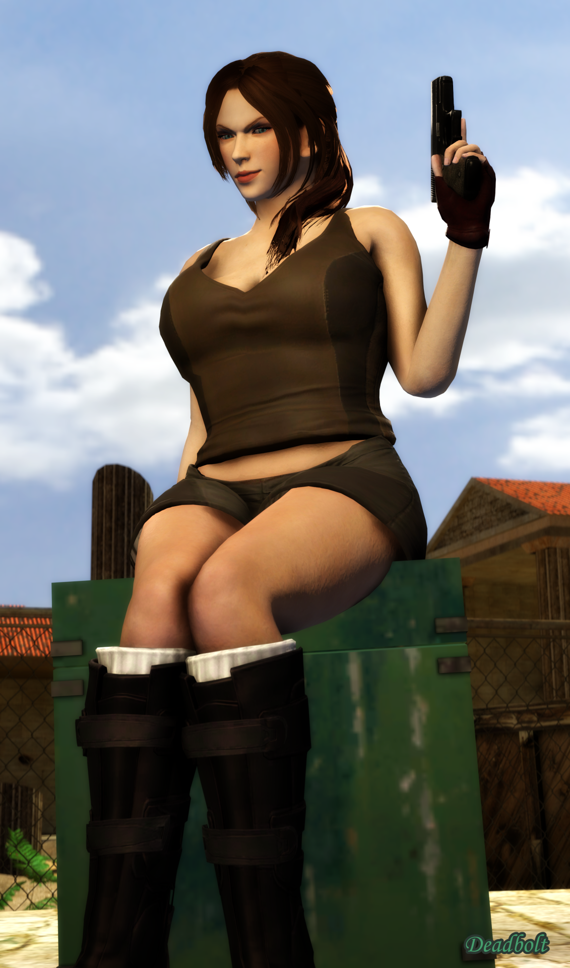 Rinox got the idea of wanting to cosplay as Lara Croft from Tomb Raider Underworld.