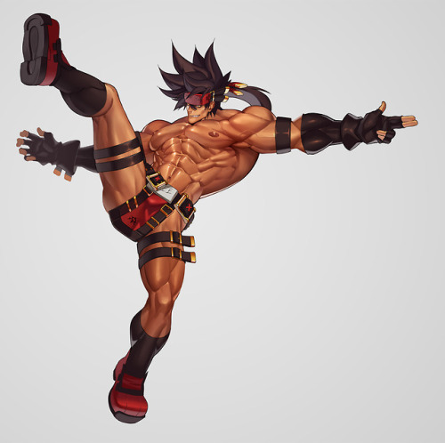 rennik: Commission I did of Sol’s jump dust attack in Kill La Kill nudist beach style and in a jock