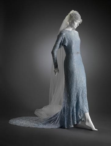 1935 Wedding Dress, Headpiece, and Veil by Mary Mattox, USA