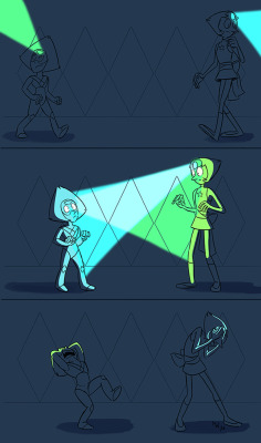 lynxgriffin:  All that plot and character and music and tenseness in the latest ep, and of course what I get out of it drawing-wise is “man wouldn’t it be hilarious if Pearl and Peridot accidentally shined their gem-flashlights into each others’