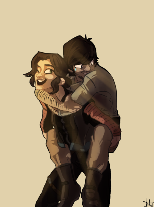 sdd-sketches:A_STRONG_INDEPENDENT_WOMAN_and_her_scruffy_useless_boyfriend.pngtbh jyn could actually 