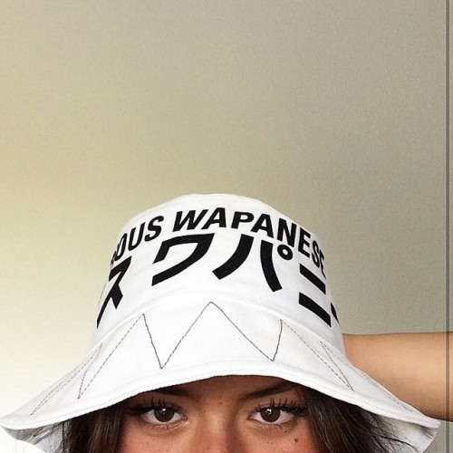 seriouswapanese:  …of the beholder.  Detail on Season 0 white bucket hat. Handmade with velvet print and custom sewing.  Available at The Men’s Market NY and Storm Copenhagen