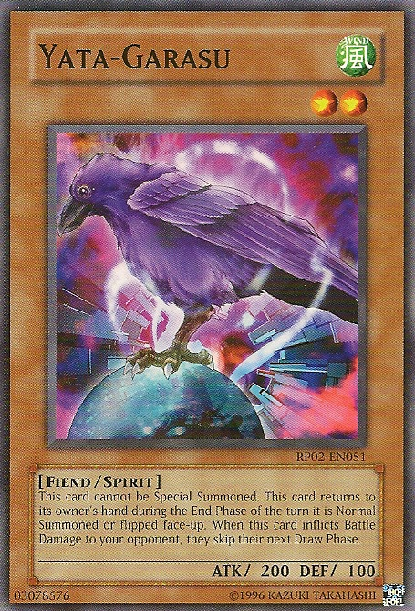 thewittyphantom: Whoa, the Yu-Gi-Oh TCG unbanned Yata-Garasu! That card has been on the banlist sinc