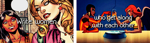 fanbingblink:  You know what you should do instead of just writing a woman who fights