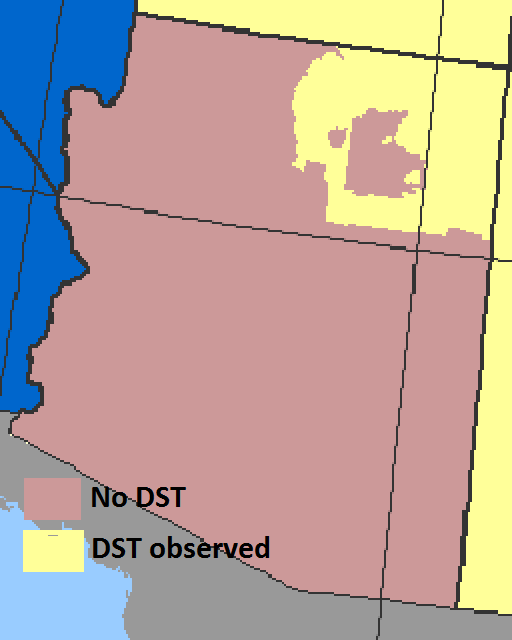 Arizona'S Two “Time Zones” - Maps On The Web