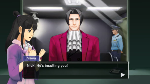 [image: two edited screenshots from Ace Attorney, using later 3D models but a scene from Turnabout G