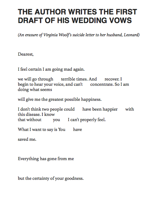 wedding vows blackout poetry
