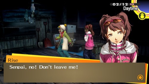 jfx:  MY FAV PART IN PERSONA 4 GOLDEN IS WHEN YOU PICK TO HANG OUT WITH THE GUYS INSTEAD OF ANY GIRL ON THE SKI TRIP AND YOU GET LOST AND EVERYONE THINKS YOURE HAVING AN ORGY IN A CABIN  