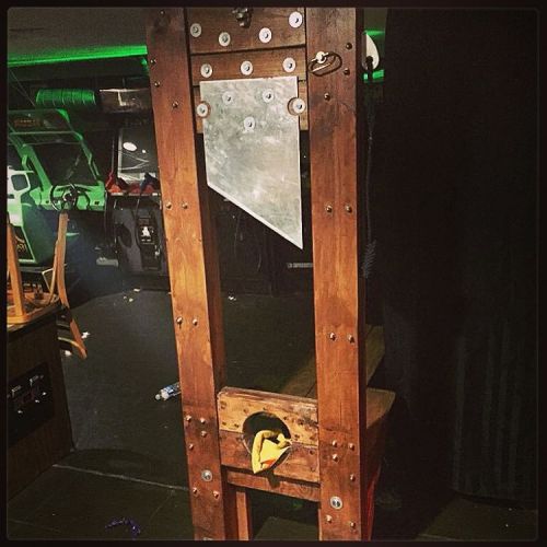 True story. We have a fully functioning #GuillotineOfDoom that we use for very very special occasion