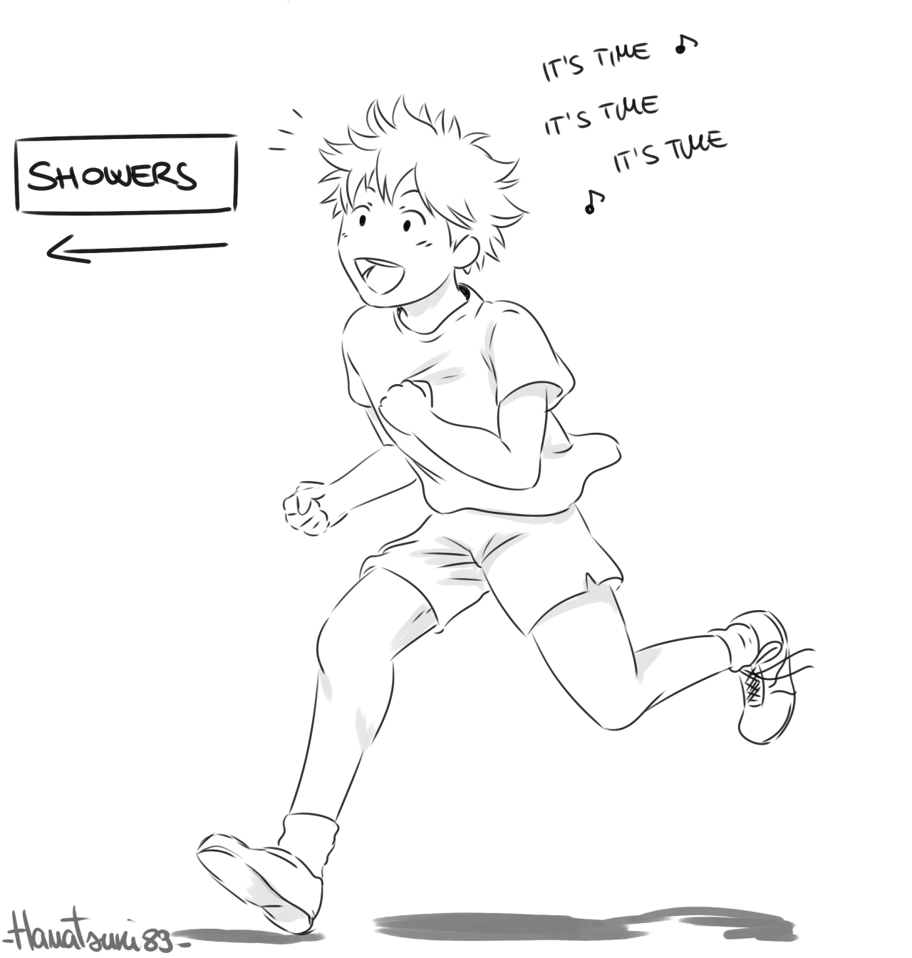 hanatsuki89:  Hinata times when he changes and bathes at training camp to see Kuroo