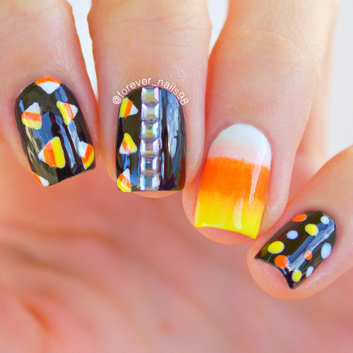 Halloween Candy Corn Nails