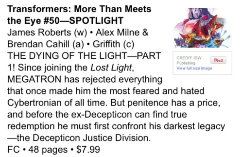 totallytrailbreaker:Information on MTMTE #50- The Dying of The LightOverlord is there on the cover a