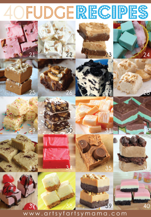 DIY Roundup of 40 Fudge Recipes from Artsy Fartsy Mama here. Someof the recipes linked: Gingerbread 