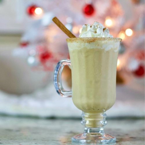 Homemade Eggnog Cocktail is the perfect comfort drink or party drink for Fall and winter. Add it to 