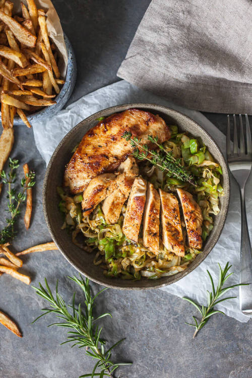 Rosemary Grilled Chicken on Cabbage Get the recipe