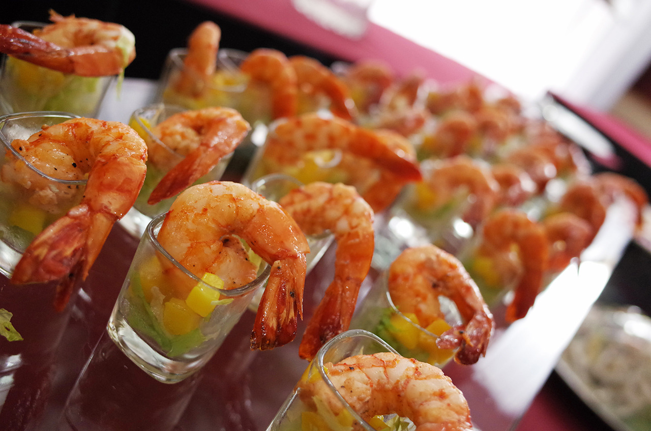 aperture24:  mini shrimp cocktails on a buffet