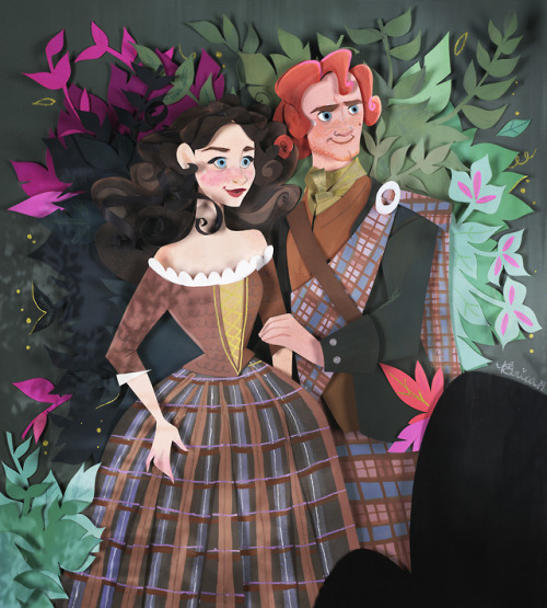 nathsketch:I’ve been working away on some new Little Golden Book inspired pages for Outlander and I 