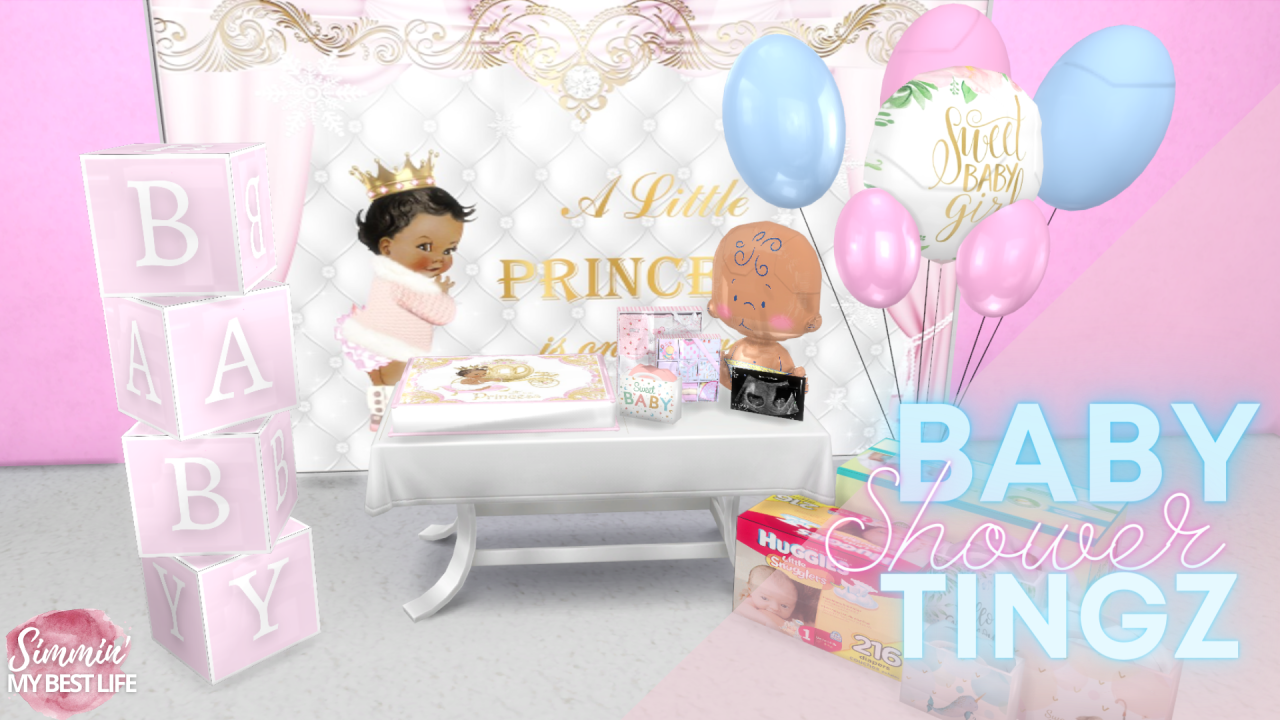 New Cc Release Baby Shower Tingz My Sims Simmin My Best Life