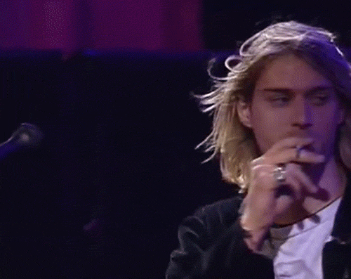 violentwavesofemotion:Kurt Cobain being Kurt Cobain before a performance of &ldquo;The