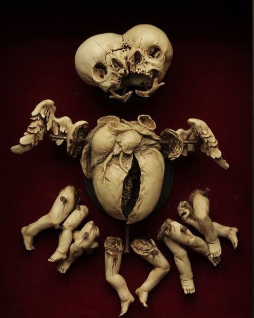 beautifulbizarremagazine:Incredible sculpture by @emil_melmoth, ‘Rotten Cupid’ from the recent &lsqu