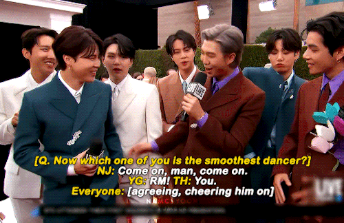Every Bts Interview Has To Have: Randomly Doing Things In The Bg Jungkook, Dancing Hobi, Slytherin Jimin,
