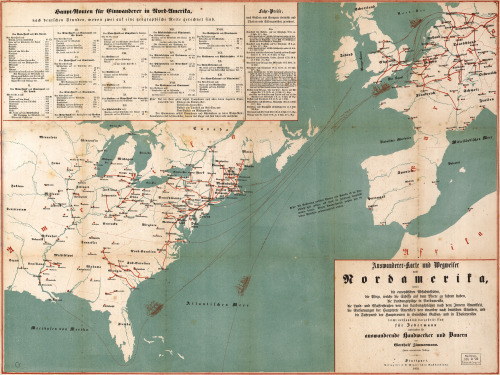 German Emigration Map for North America | 1853